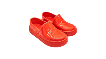 PNG a pair of red high heeled shoes on a transparent background