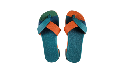 PNG a pair of shoes with orange and blue on a transparent background