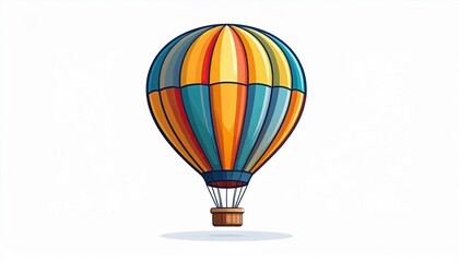 Obraz premium Adventure Hot Air Balloon Journey in Colorful Sky - Vector Graphic Illustration