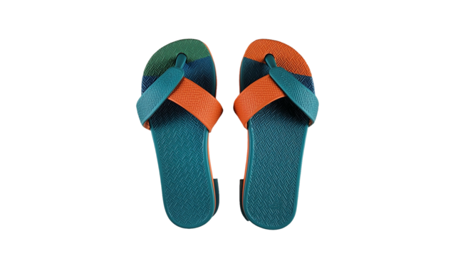 PNG a pair of shoes with orange and blue on a transparent background - Powered by Adobe
