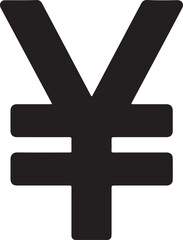 Simple and clean Yen currency symbol silhouette vector for finance, business, and economic designs.