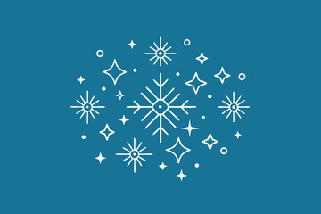 Fototapeta premium Fine line sparkle cluster illustration for elegant event decoration ideas