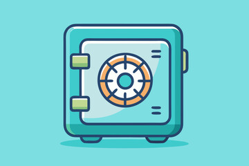 Premium security safe box icon with detailed lock design