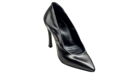 PNG a black high heel on a transparent background