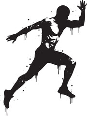 Fototapeta premium Dynamic Runner in Motion: An Abstract Silhouette of Speed and En