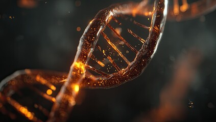 Golden DNA helix in fiery environment