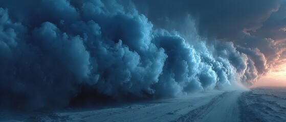 Majestic blue cloud formation at sunrise