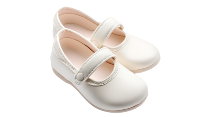 PNG a pair of white children's shoes black background on a transparent background