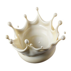 White milk splash isolated on transparent background