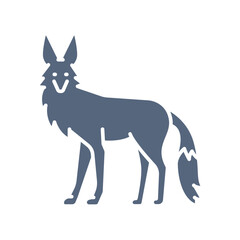 Maned Wolf  color flat icon for digital and print projects. South american animals.