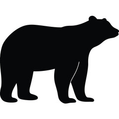 Black Bear Silhouette Vector Wildlife Animal Clipart for Nature and Outdoor Designs