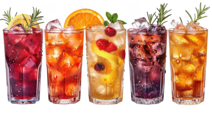  Screwdriver cocktail with orange wheel garnish transparent PNG isolated background. Mixology, bar menu, colorful vibrant refreshing drink in highball glass.