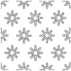 Seamless vector pattern featuring repeating sun motifs simple and charming sunburst designs for decoration