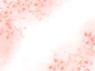 Pastel Pink watercolor abstract background. wedding invitation designs or card templates for greetings or invitations on valentines Day. watercolor paint brush glitter gold for wedding elements	.
