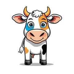 vector illustration cow cartoon
