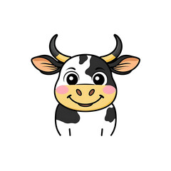 cow cartoon isolated on white