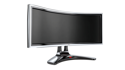 Modern Monitor: A sleek, curved display monitor, showcasing modern technology, stands elegantly. This image encapsulates contemporary design and functionality.