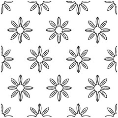 Seamless floral pattern with hand-drawn flowers creates an eye catching minimalist and decorative style background