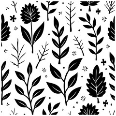 Elegant botanical pattern with organic elements, delicate floral designs and minimalistic style is the perfect design for backgrounds