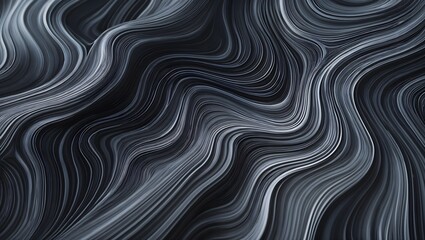 Fototapeta premium Abstract Wavy Texture Monochrome Marble Design Illustration