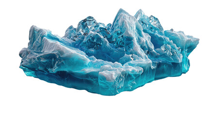 Fototapeta premium Iceberg Majesty: A close-up of a stunning, isolated iceberg, showcasing its breathtaking blue hues and intricate glacial formations.