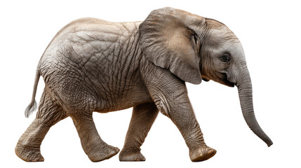 Obraz premium Majestic Elephant on a Journey: A solitary elephant gracefully treads, its wrinkled skin and powerful form a testament to its resilience, evoking a sense of wonder in this isolated shot.