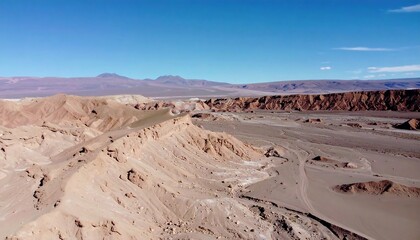 High-altitude desert landscape with mountains