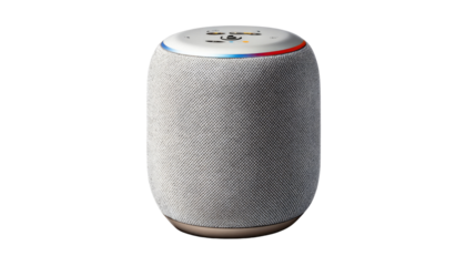 Technological Marvel: A sleek, modern audio speaker showcasing innovation in sound technology, perfect for enhancing any environment with its minimalist design.