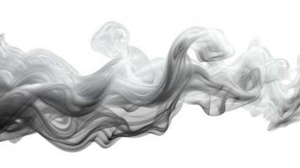White gray smoke vapor fumes transparent PNG, isolated background cutout. Misty effect, swirls and shapes.