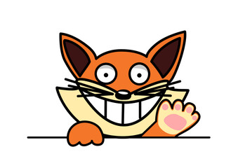 Illustration of a fox waving