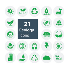 Ecology icons set. Nature icon. Eco green icons. Vector.