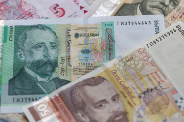 A Composition of Bulgarian Lev Banknotes
