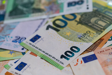 A Flat Lay Composition of Bulgarian Lev and Euro Banknotes