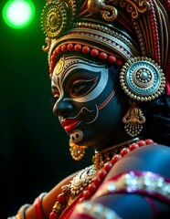 Fototapeta premium Bharatanatyam Dancer in Traditional Makeup and Costume