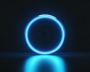 Obraz premium Minimalist space portal concept with glowing edge and soft dark gradients