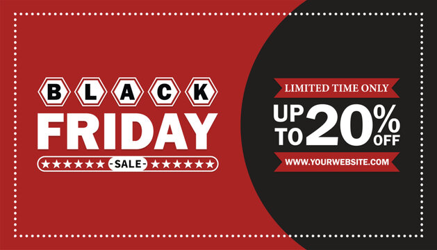 Black Friday Sale &ndash; Up to 20% Off Limited Time Offer. Design template for Black Friday sale banner