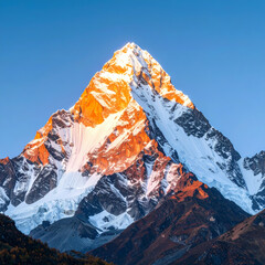 Mountain peak sunrise view