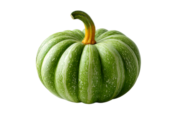 Green striped pumpkin on a clear bg