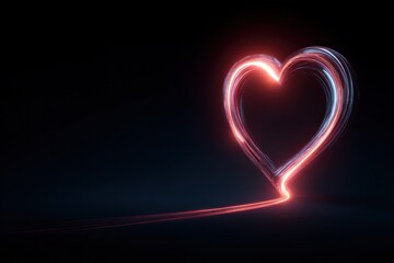 Glowing heart shape in vibrant colors