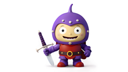 purple eggplants isolated on white background