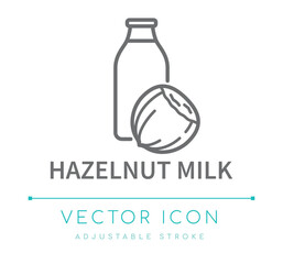 Hazelnut Milk Line Icon