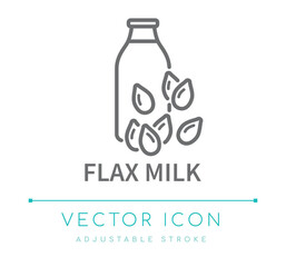 Flax Milk Line Icon