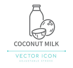 Coconut Milk Line Icon