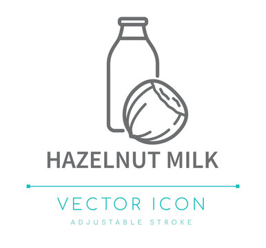 Hazelnut Milk Line Icon