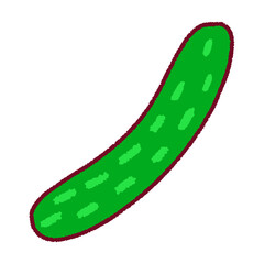 手描き風のきゅうりのイラスト / Hand-drawn Cucumber Illustration