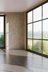 Obraz premium Large luxury modern bright interiors Living room mockup illustration 3D rendering image