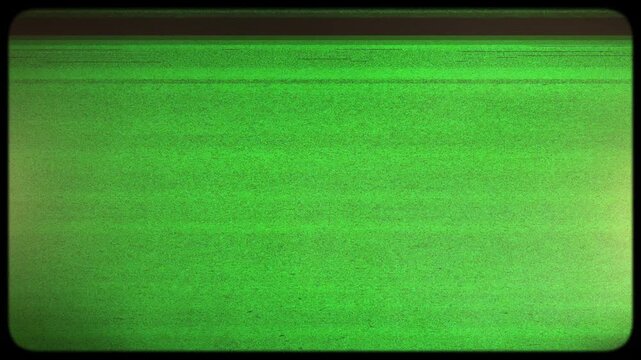 CRT television with VHS stripes. VHS effect of an old cathode ray tube television. Chromakey.