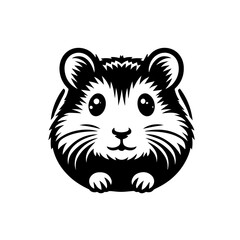 Cute hamster portrait illustration isolated on white background