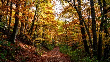 Fototapeta premium Autumn forest path