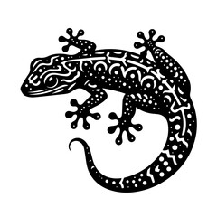 Fototapeta premium Stylized gecko illustration isolated on white background